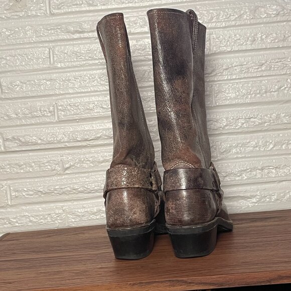 Frye Distressed Leather Cowboy Boots Women's Size 8 - Picture 3 of 9